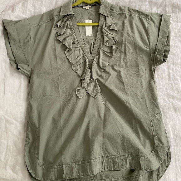 Anthropologie Pilcro ruffled green blouse xs - Picture 1 of 4